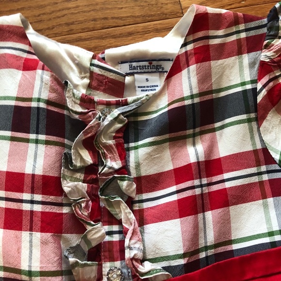 Red and navy Xmas dress Hartstrings - Picture 3 of 5